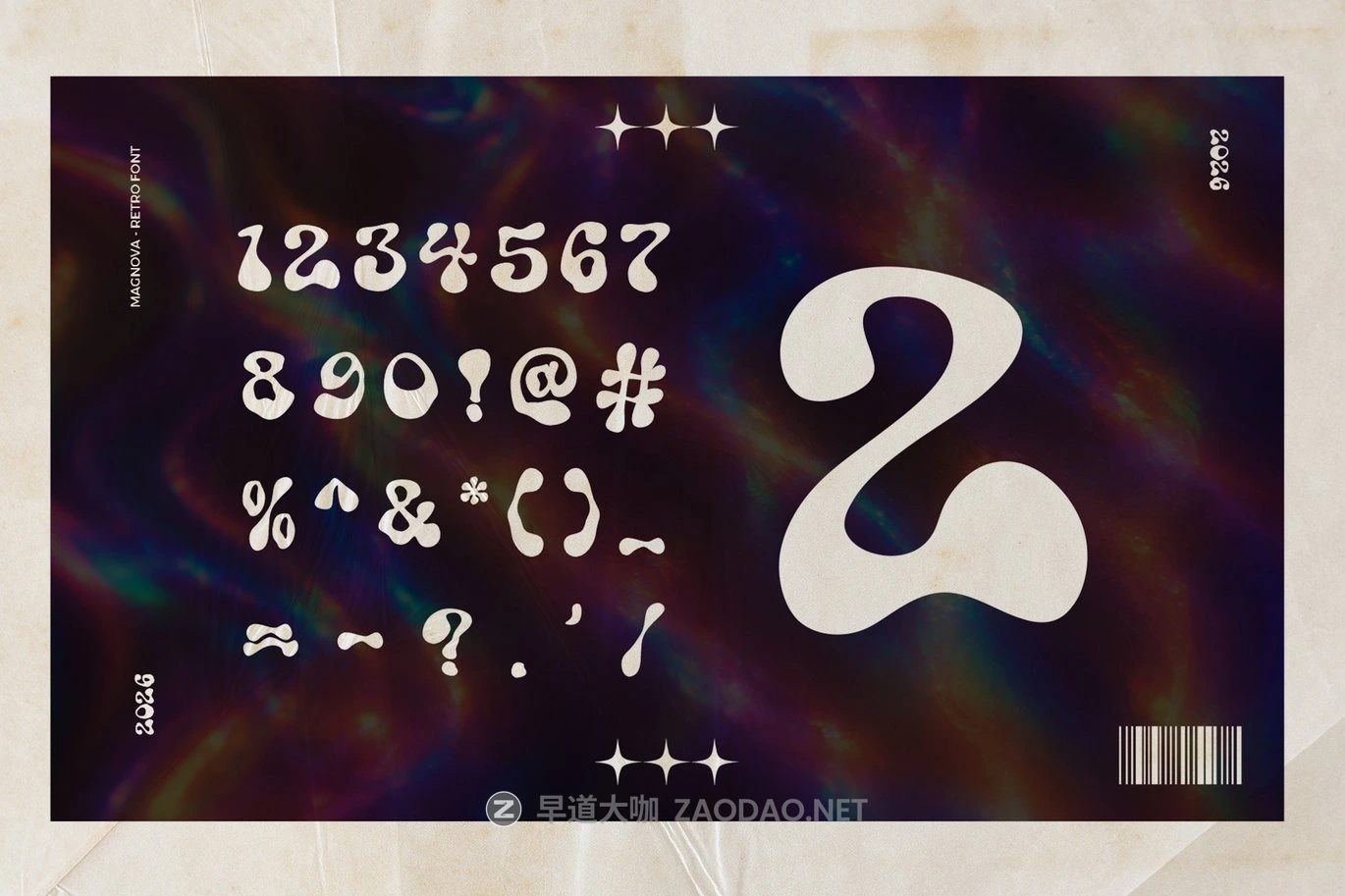复古迷幻品牌海报封面标题设计装饰英文字体安装包 Mignova – Psychedelic Display Font插图1 复古迷幻品牌海报封面标题设计装饰英文字体安装包 Mignova – Psychedelic Display Font插图1