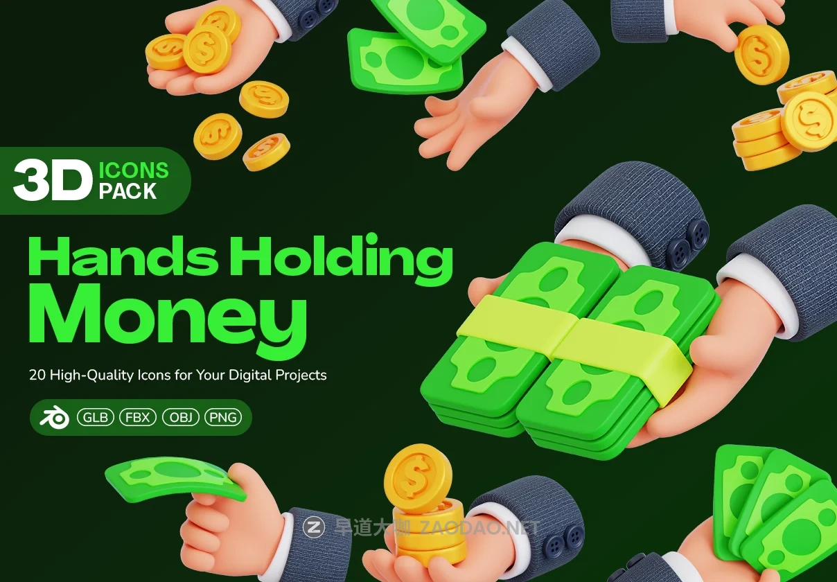 20款手持货币纸币3d金融科技插图图标icons设计blender/fbx/obj/png格式素材 Hands Holding Money 3D Icon Pack插图 20款手持货币纸币3d金融科技插图图标icons设计blender/fbx/obj/png格式素材 Hands Holding Money 3D Icon Pack插图