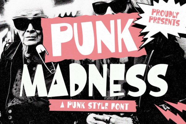 时尚朋克风杂志音乐海报街头服饰设计装饰英文字体安装包 Punk Madness – Bold Punk Font特色图 时尚朋克风杂志音乐海报街头服饰设计装饰英文字体安装包 Punk Madness – Bold Punk Font