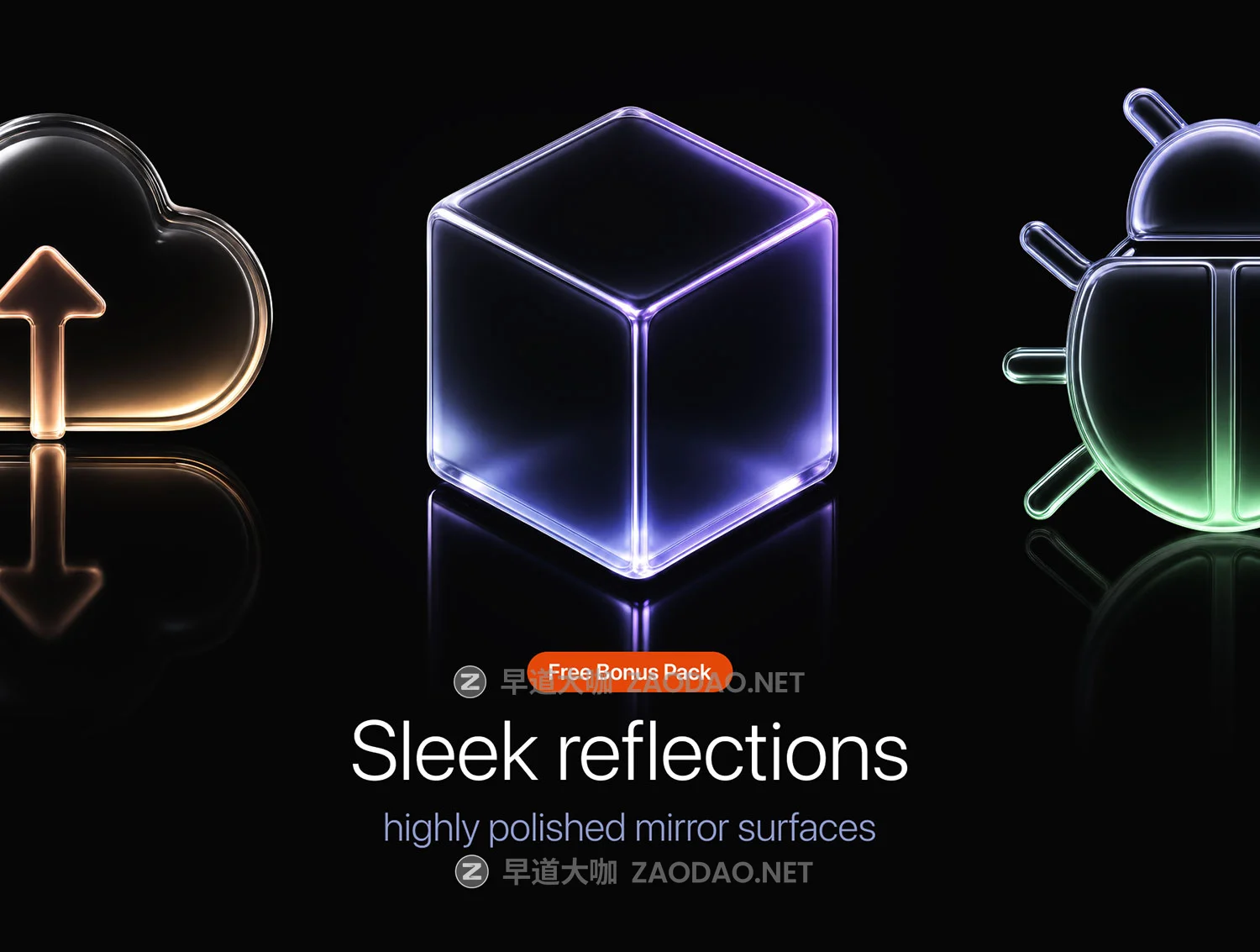 42款高级发光半透明磨砂玻璃水晶3D图标Icons设计Figma格式素材 Radiant Glass Icon插图4 42款高级发光半透明磨砂玻璃水晶3D图标Icons设计Figma格式素材 Radiant Glass Icon插图4