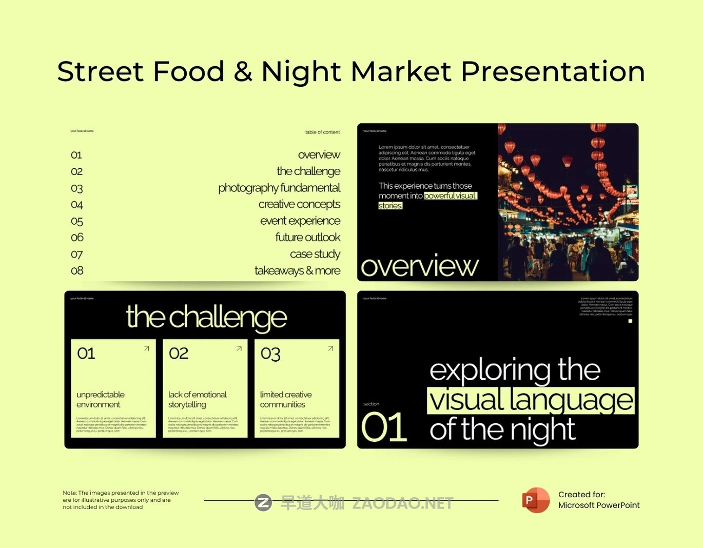 现代城市街头文化旅行美食品牌营销策划演示文稿设计ppt模版 Street Food & Night Market Powerpoint Template插图1 现代城市街头文化旅行美食品牌营销策划演示文稿设计ppt模版 Street Food & Night Market Powerpoint Template插图1