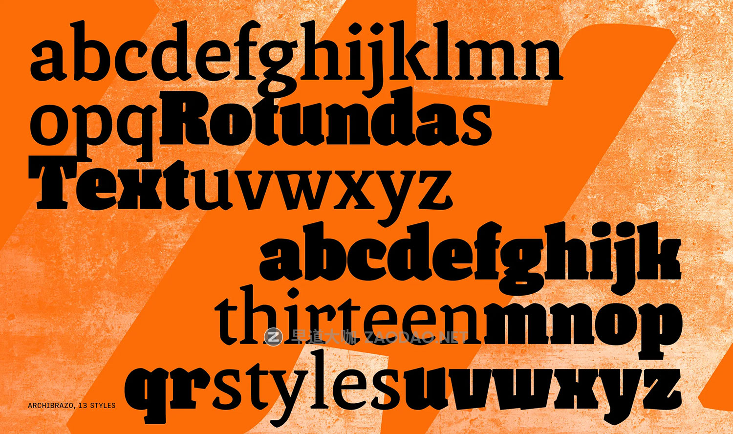 Archibrazo – 13 Stable, 2 Variable Styles Font Family 13款潮流前卫街头艺术楔形雕刻几何书法风海报标题logo文字设计衬线英文字体插图8 Archibrazo – 13 Stable, 2 Variable Styles Font Family 13款潮流前卫街头艺术楔形雕刻几何书法风海报标题logo文字设计衬线英文字体插图8