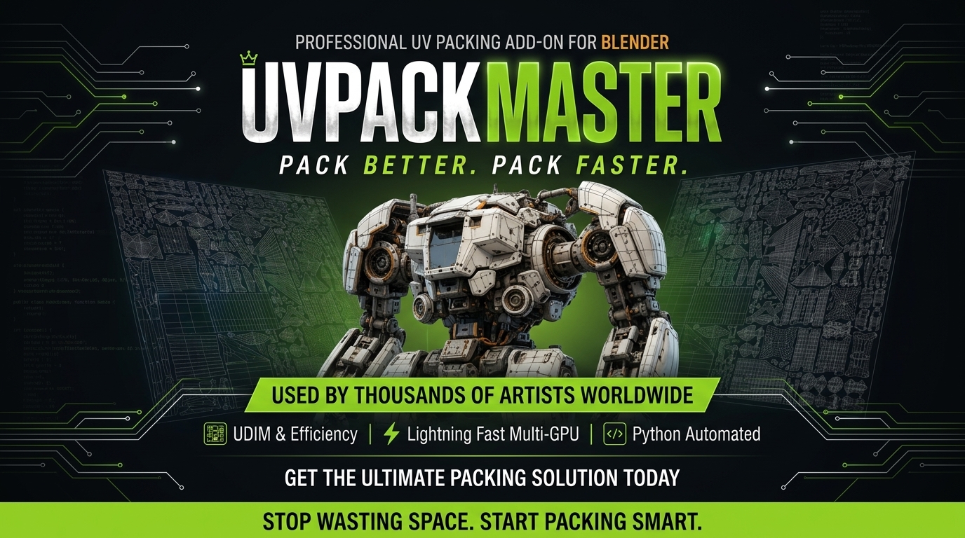 Blender模型UV材质纹理贴图打包工具插件 Uvpackmaster v4.0.4 for Blender特色图 Blender模型UV材质纹理贴图打包工具插件 Uvpackmaster v4.0.4 for Blender