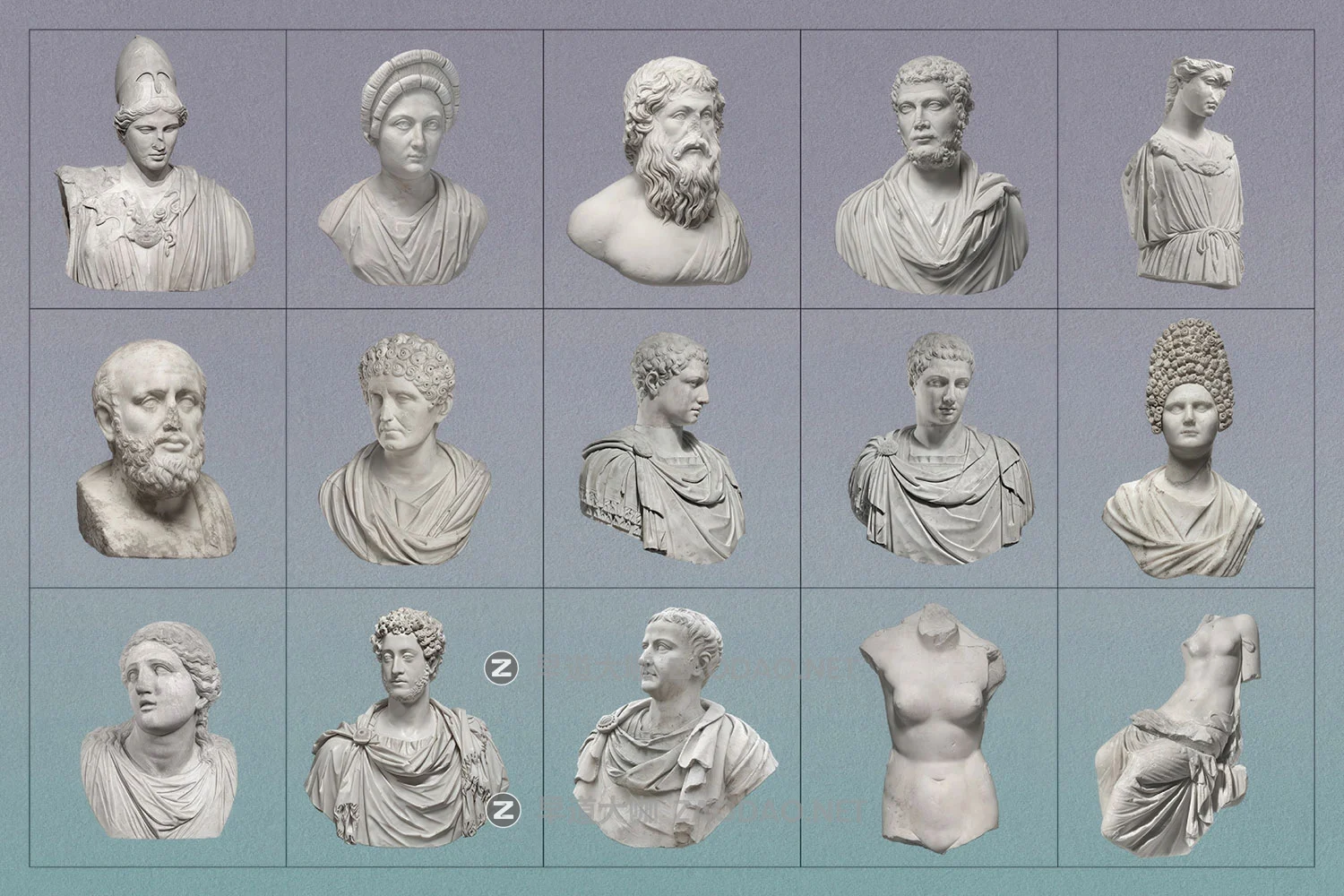 90款复古古典文艺复兴人物角色大理石石膏雕像png免抠图设计素材 Greek & Roman Sculpture Collection插图6 90款复古古典文艺复兴人物角色大理石石膏雕像png免抠图设计素材 Greek & Roman Sculpture Collection插图6