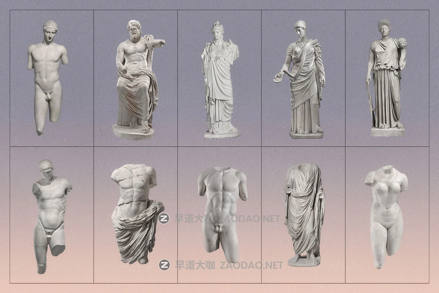 90款复古古典文艺复兴人物角色大理石石膏雕像png免抠图设计素材 Greek & Roman Sculpture Collection插图13 90款复古古典文艺复兴人物角色大理石石膏雕像png免抠图设计素材 Greek & Roman Sculpture Collection插图13