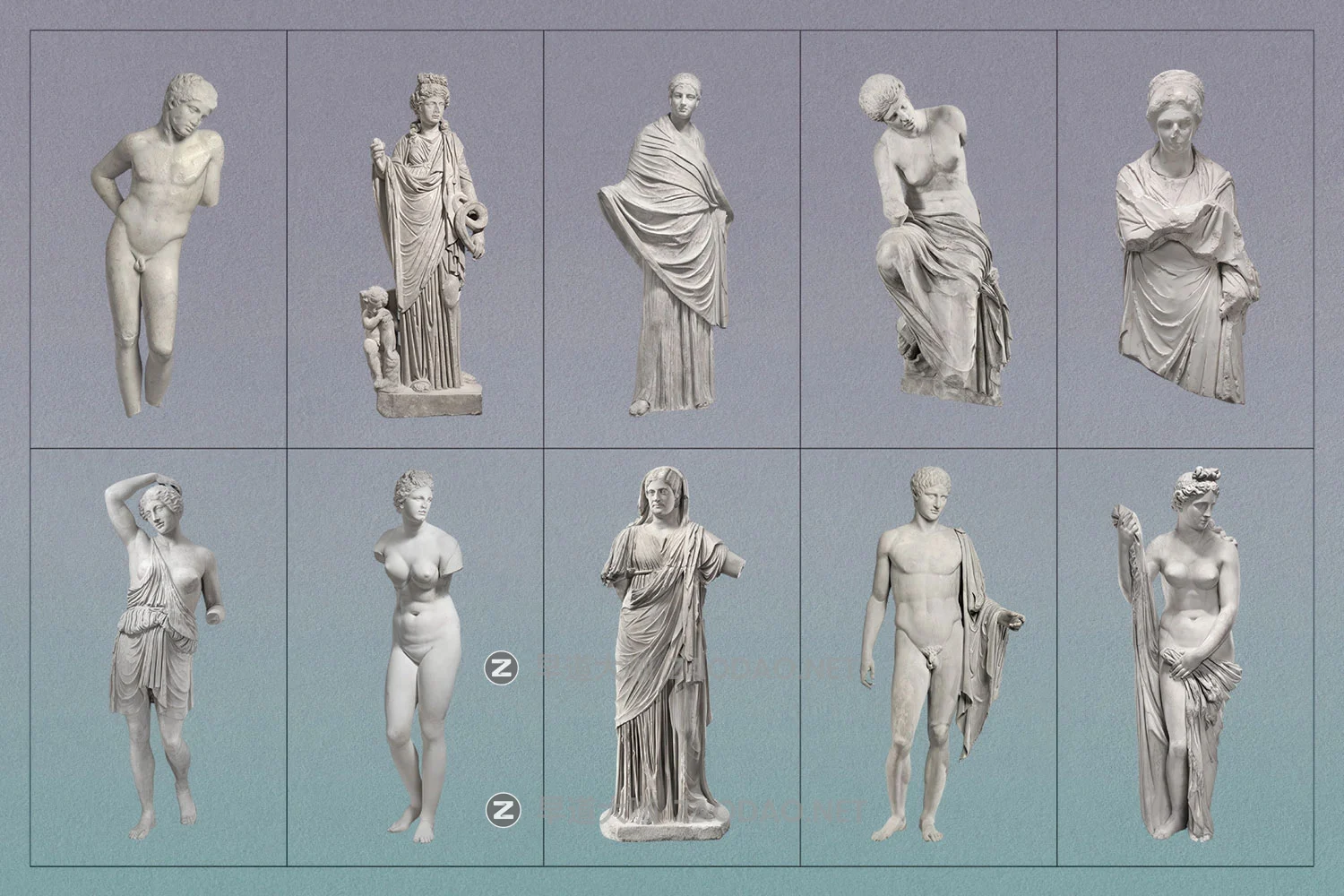 90款复古古典文艺复兴人物角色大理石石膏雕像png免抠图设计素材 Greek & Roman Sculpture Collection插图11 90款复古古典文艺复兴人物角色大理石石膏雕像png免抠图设计素材 Greek & Roman Sculpture Collection插图11