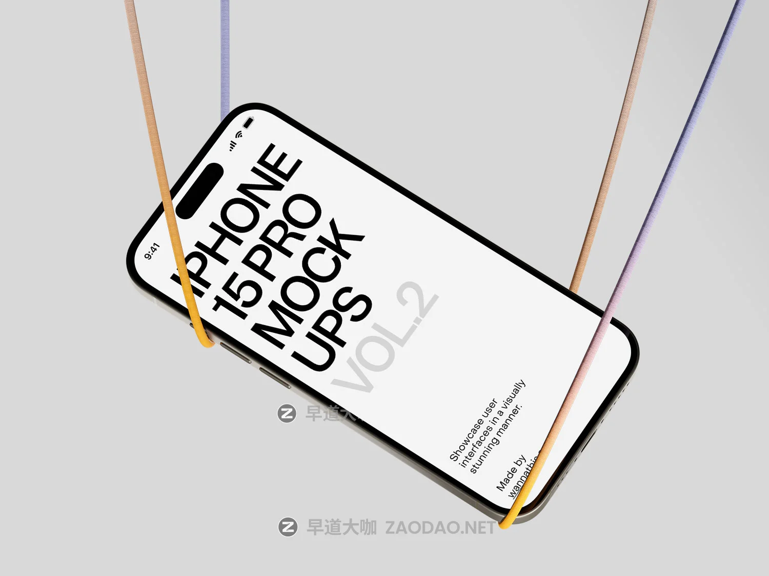 16款工业风ui界面作品集设计展示苹果iPhone 15 Pro手机贴图效果图psd样机素材 Wannathis – iPhone 15 Pro Mockups vol.2插图4 16款工业风ui界面作品集设计展示苹果iPhone 15 Pro手机贴图效果图psd样机素材 Wannathis – iPhone 15 Pro Mockups vol.2插图4