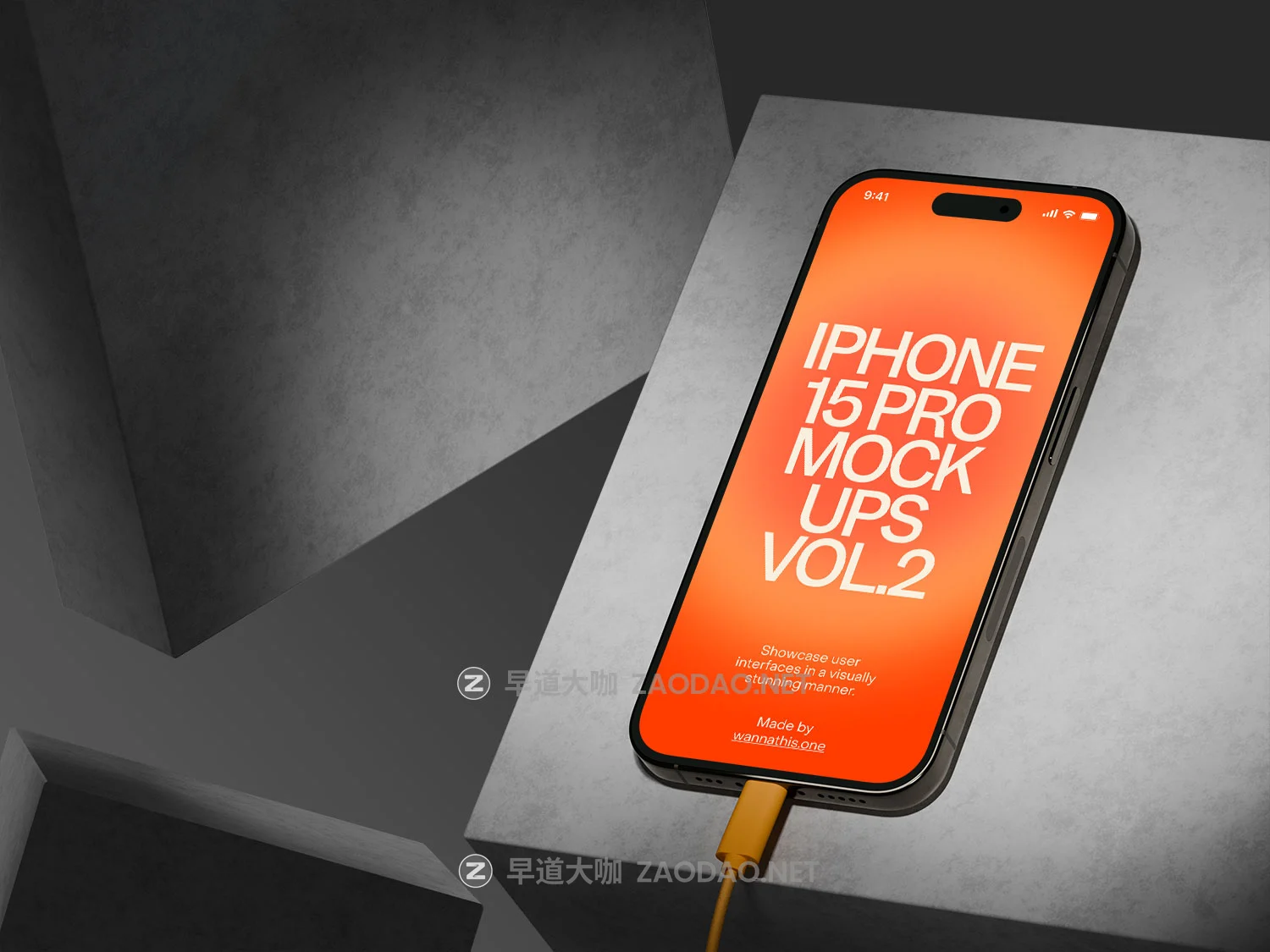 16款工业风ui界面作品集设计展示苹果iPhone 15 Pro手机贴图效果图psd样机素材 Wannathis – iPhone 15 Pro Mockups vol.2插图9 16款工业风ui界面作品集设计展示苹果iPhone 15 Pro手机贴图效果图psd样机素材 Wannathis – iPhone 15 Pro Mockups vol.2插图9