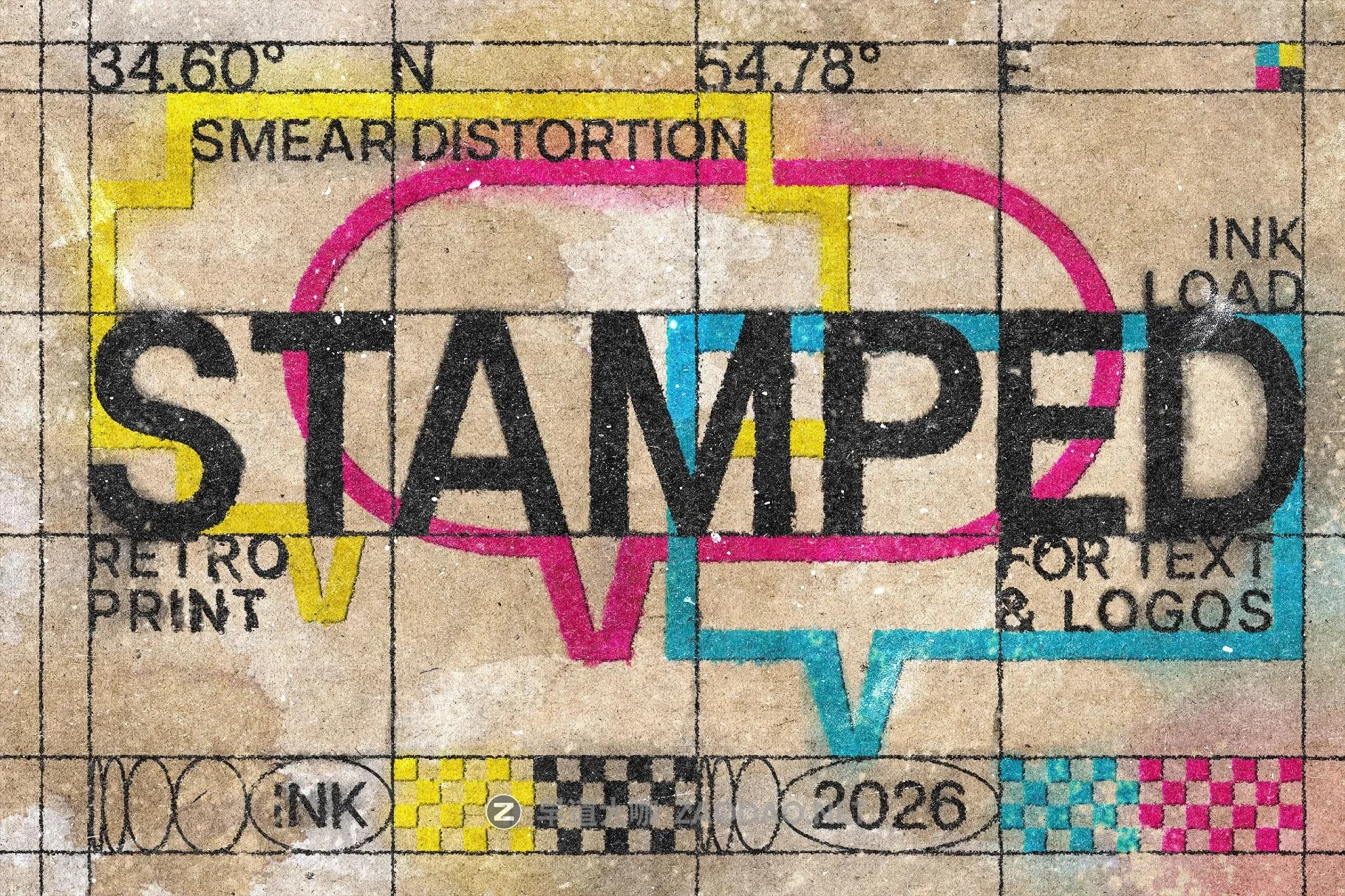 复古做旧粗糙牛皮纸水墨印染渗色花效果ps文本特效滤镜样机 Inked Kraft Stamp Text Effect插图 复古做旧粗糙牛皮纸水墨印染渗色花效果ps文本特效滤镜样机 Inked Kraft Stamp Text Effect插图