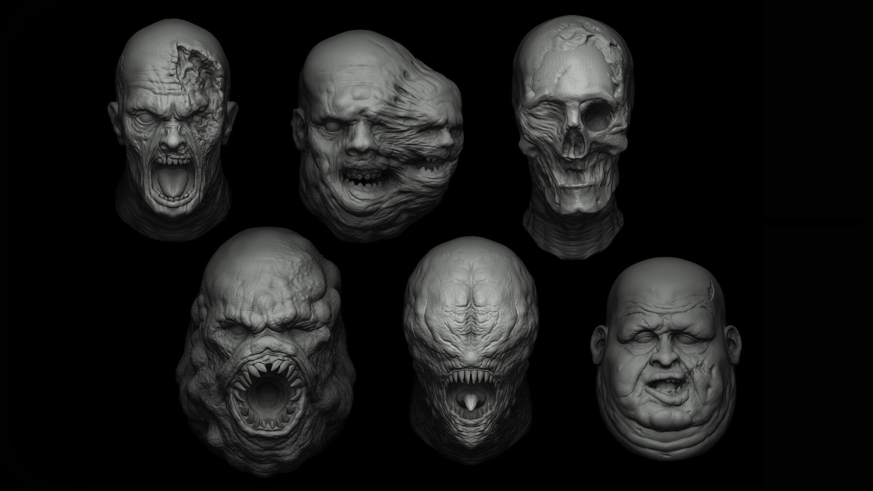 Zbrush + Blender生化怪物怪兽笔刷 Flipped Normals – Zbrush + Blender – 80 Undead Creature Brush mega Pack插图11 Zbrush + Blender生化怪物怪兽笔刷 Flipped Normals – Zbrush + Blender – 80 Undead Creature Brush mega Pack插图11