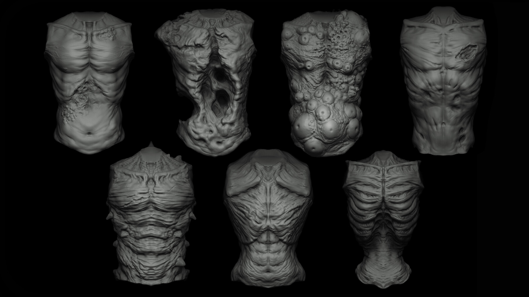 Zbrush + Blender生化怪物怪兽笔刷 Flipped Normals – Zbrush + Blender – 80 Undead Creature Brush mega Pack插图13 Zbrush + Blender生化怪物怪兽笔刷 Flipped Normals – Zbrush + Blender – 80 Undead Creature Brush mega Pack插图13