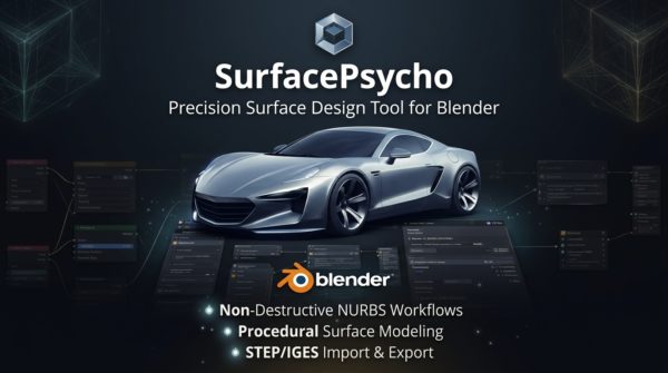 Blender插件 工业产品硬表面曲面3D建模插件 Surfacepsycho v0.9.7 for Blender特色图 Blender插件 工业产品硬表面曲面3D建模插件 Surfacepsycho v0.9.7 for Blender
