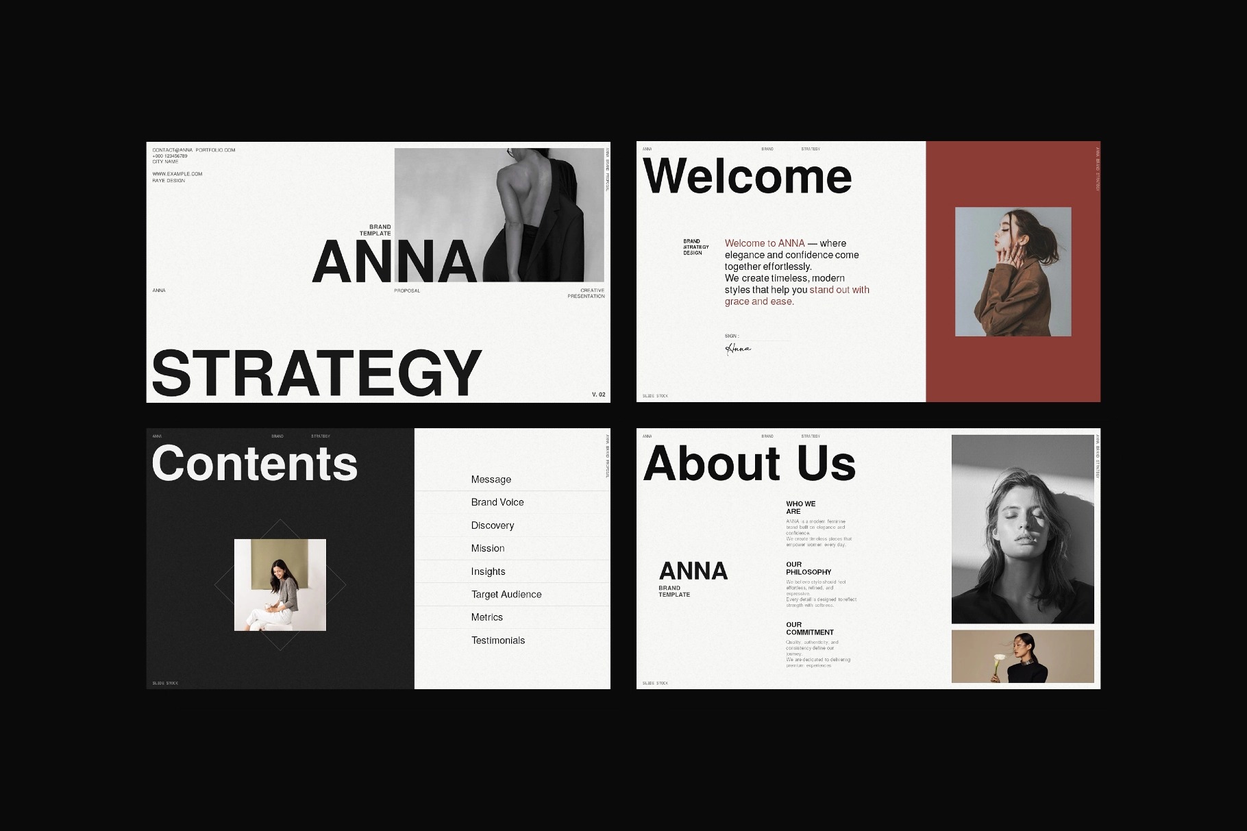 现代极简品牌营销策划演示文稿设计ppt/keynote模版 ANNA – Modern Brand Strategy Template插图1 现代极简品牌营销策划演示文稿设计ppt/keynote模版 ANNA – Modern Brand Strategy Template插图1