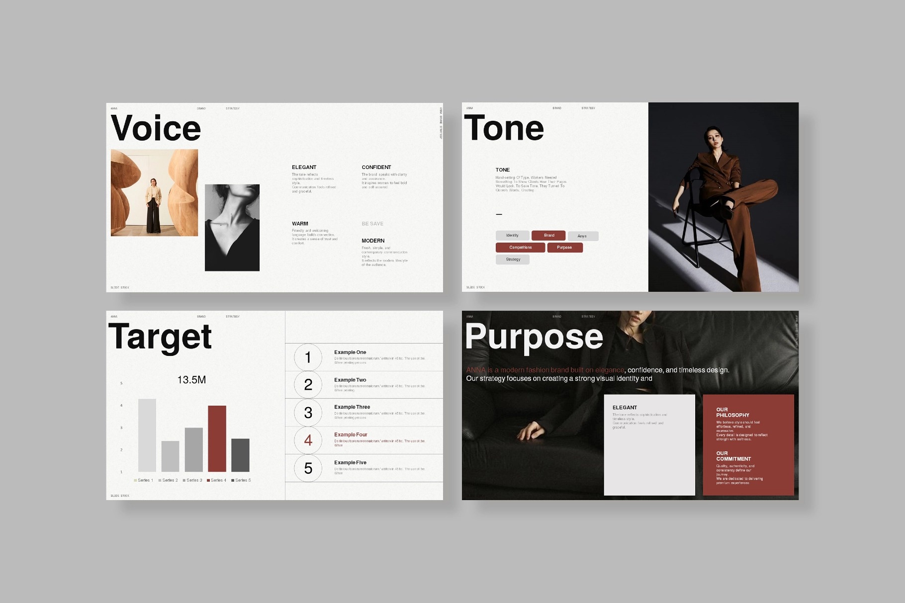 现代极简品牌营销策划演示文稿设计ppt/keynote模版 ANNA – Modern Brand Strategy Template插图4 现代极简品牌营销策划演示文稿设计ppt/keynote模版 ANNA – Modern Brand Strategy Template插图4