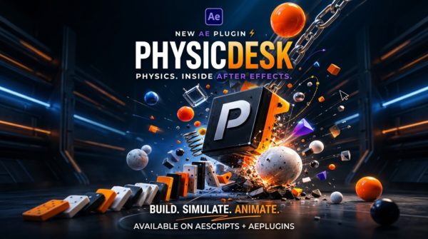 AE实时2D二维物理模拟图形动画脚本 Aescripts – PhysicDesk v1.6.23特色图 AE实时2D二维物理模拟图形动画脚本 Aescripts – PhysicDesk v1.6.23