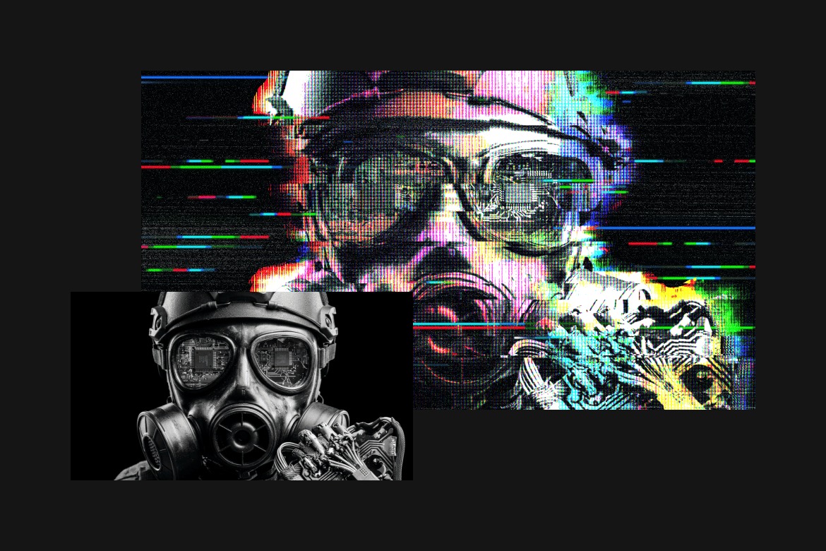 复古CRT信号故障失真扭曲照片效果ps特效滤镜样机 CRT Glitch Art Photo Effect插图1 复古CRT信号故障失真扭曲照片效果ps特效滤镜样机 CRT Glitch Art Photo Effect插图1