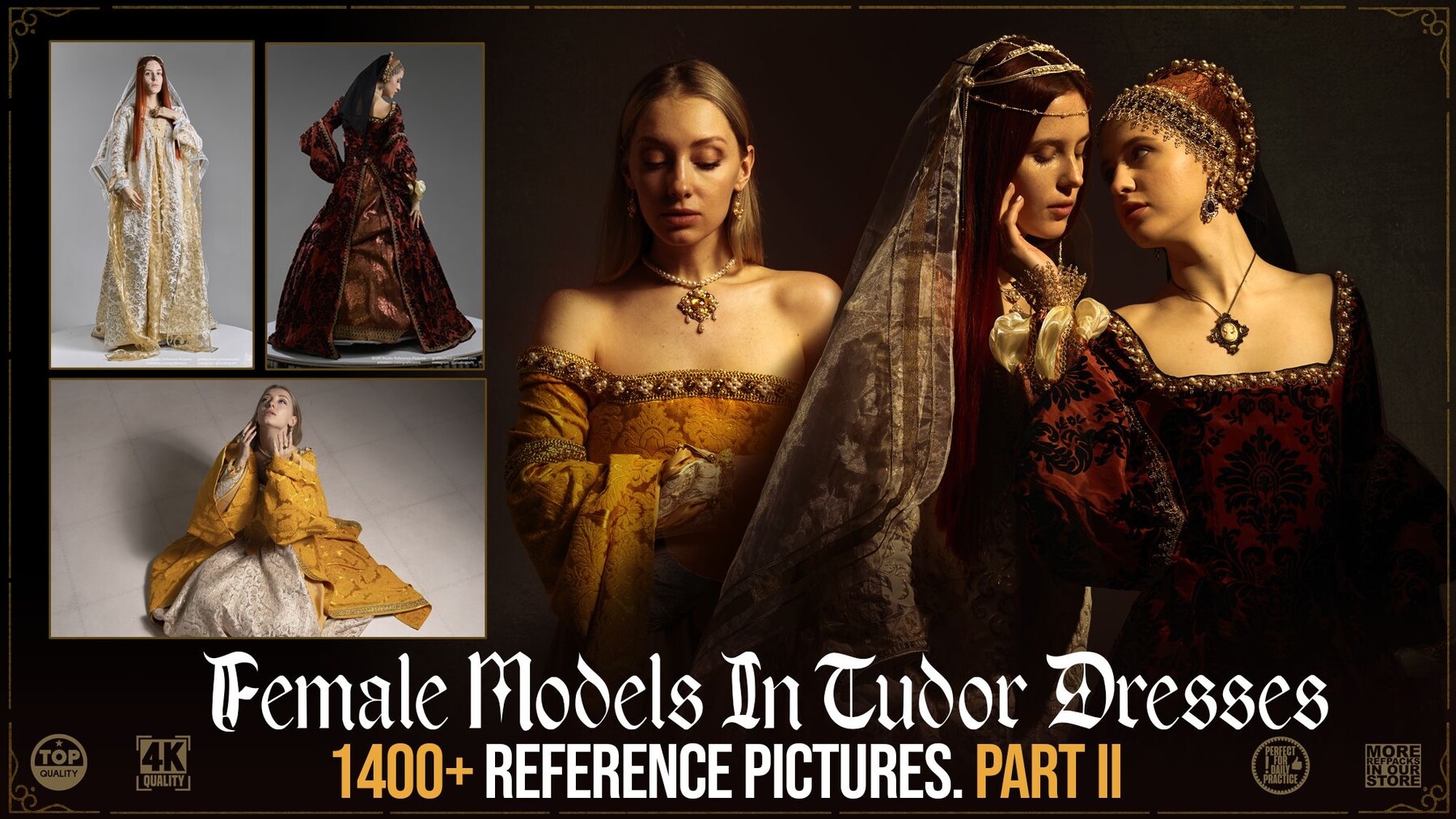 1400+款华丽英格兰都铎王朝风格礼服女鞋写真照片素材 Artstation – 1400+ Female Models in Tudor Dresses Reference Pictures插图 1400+款华丽英格兰都铎王朝风格礼服女鞋写真照片素材 Artstation – 1400+ Female Models in Tudor Dresses Reference Pictures插图