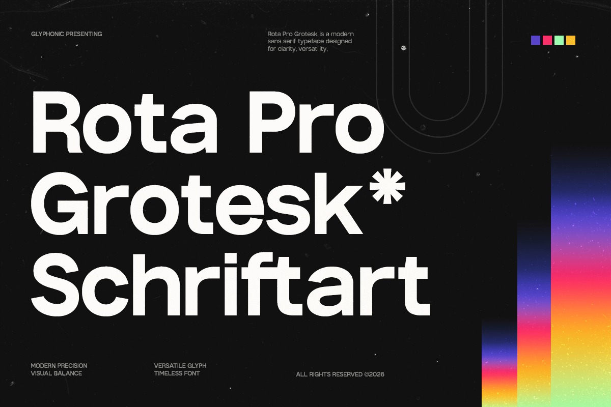 现代时尚几何状品牌网页徽标设计无衬线英文字体安装包 Rota Pro – Modern Grotesk Sans插图 现代时尚几何状品牌网页徽标设计无衬线英文字体安装包 Rota Pro – Modern Grotesk Sans插图