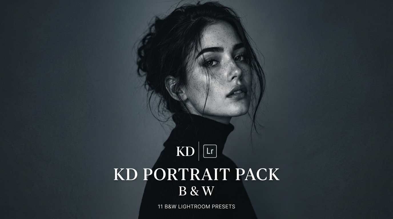 11款电影质感黑白肖像摄影照片后期调色Lightroom预设 KDPresets – PORTRAIT PACK | B & W特色图 11款电影质感黑白肖像摄影照片后期调色Lightroom预设 KDPresets – PORTRAIT PACK | B & W