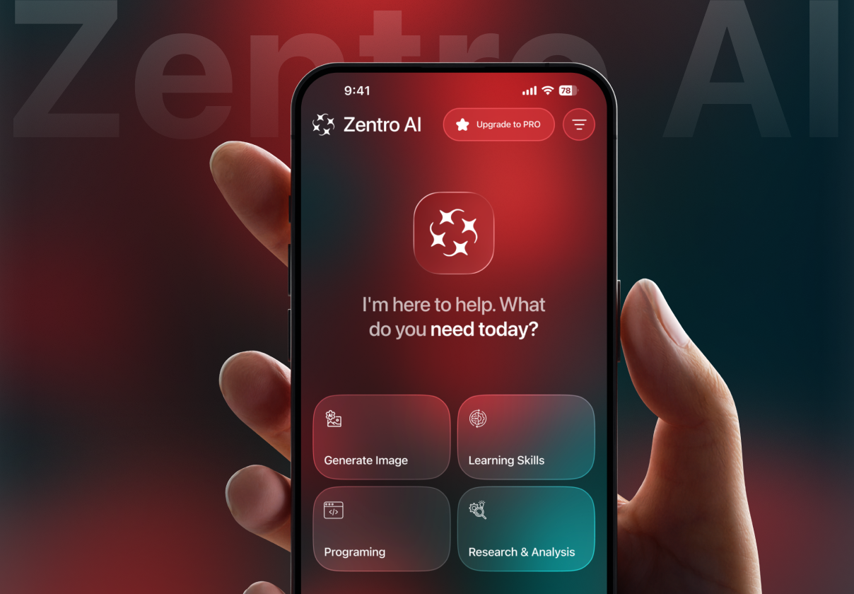 20+屏AI智能聊天语音互动助手机器人app应用ui界面设计figma模板套件 Zentro AI — Next-Gen AI Assistant Experience UI Kit特色图 20+屏AI智能聊天语音互动助手机器人app应用ui界面设计figma模板套件 Zentro AI — Next-Gen AI Assistant Experience UI Kit