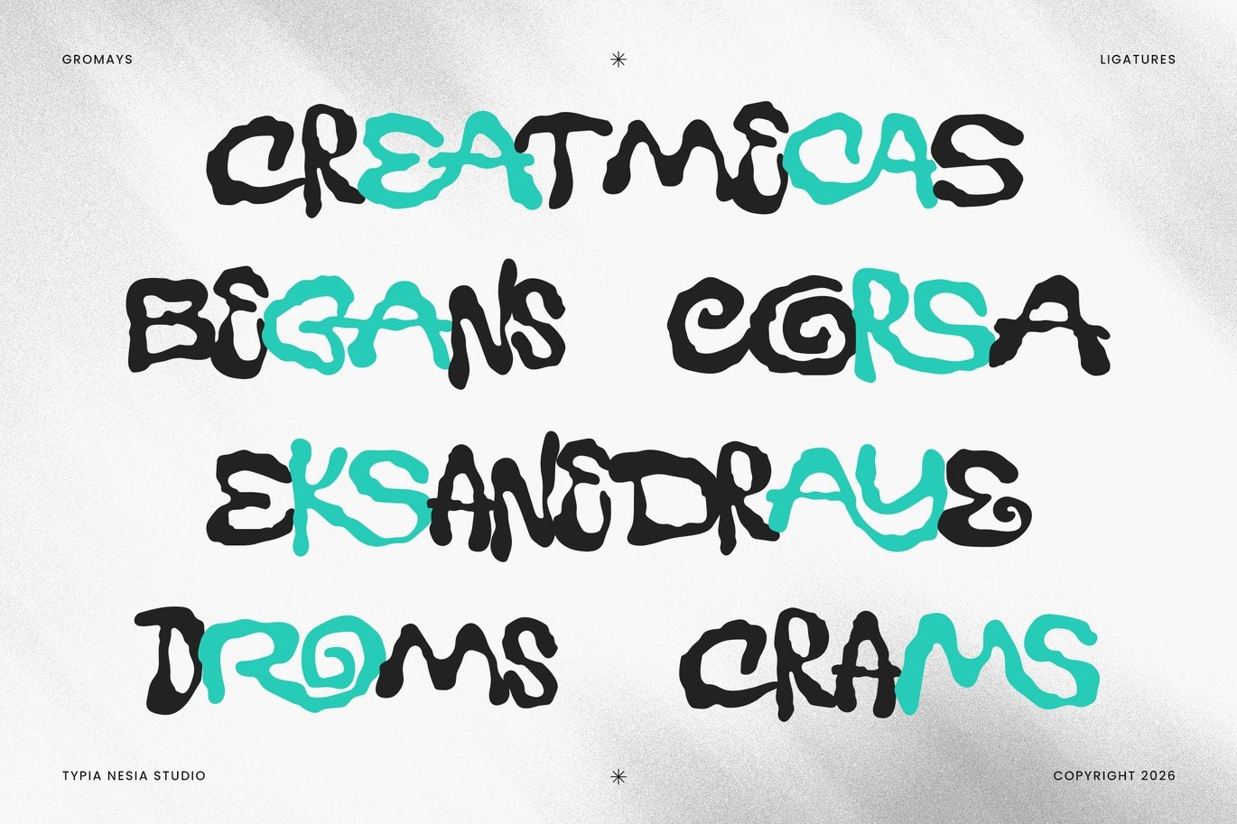 创意迷幻节日品牌音乐海报封面设计装饰英文字体安装包 Gromays – Experimental Irregular Graffiti Font插图10 创意迷幻节日品牌音乐海报封面设计装饰英文字体安装包 Gromays – Experimental Irregular Graffiti Font插图10
