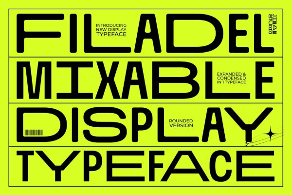 现代未来派科技品牌海报徽标设计无衬线英文字体安装包 Filadel – A Mixable Display Typeface特色图 现代未来派科技品牌海报徽标设计无衬线英文字体安装包 Filadel – A Mixable Display Typeface
