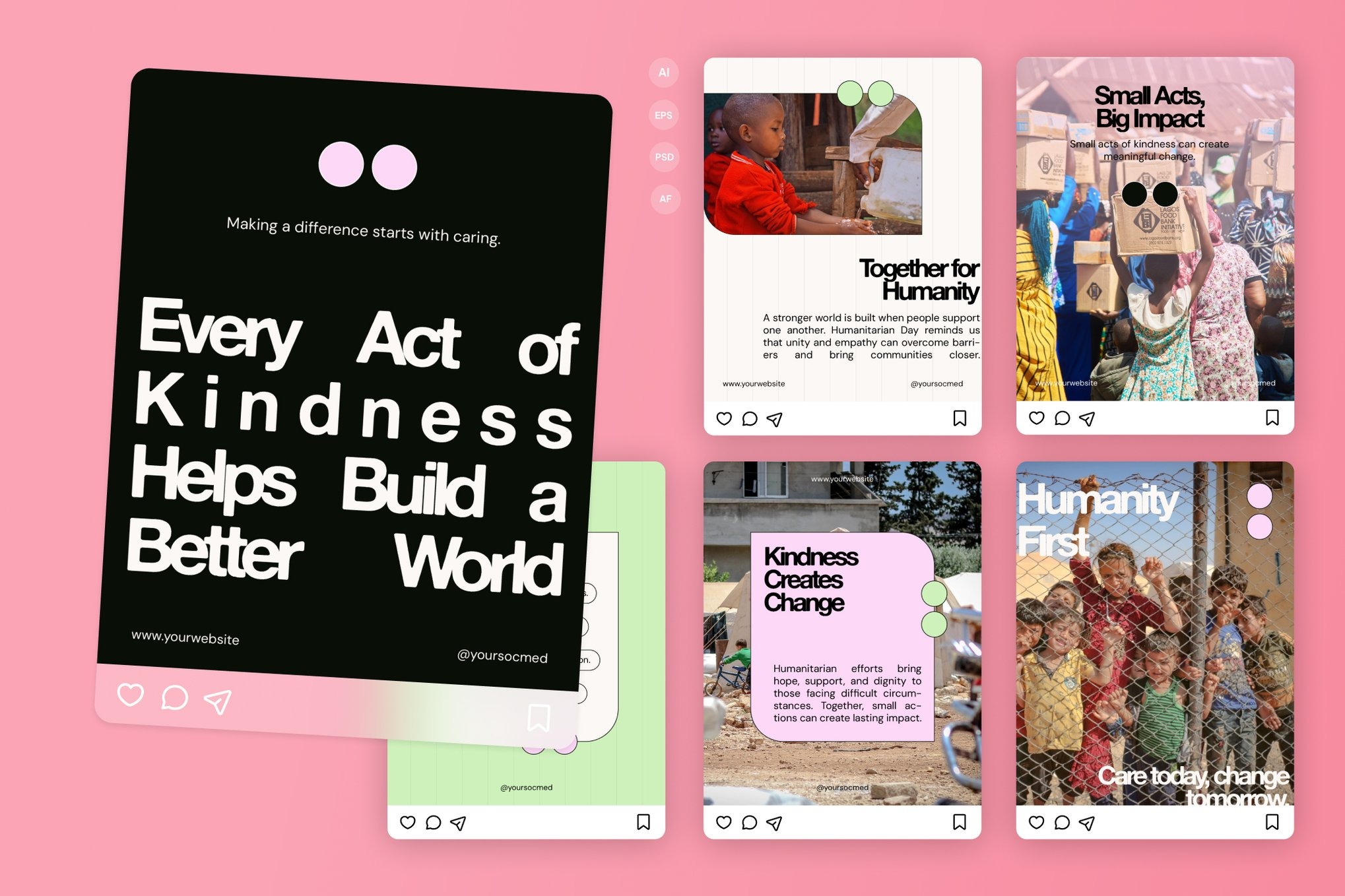 现代ins风品牌营销推广公众号推文电商海报设计ps/ai模板素材 Humanity First – Instagram Post特色图 现代ins风品牌营销推广公众号推文电商海报设计ps/ai模板素材 Humanity First – Instagram Post