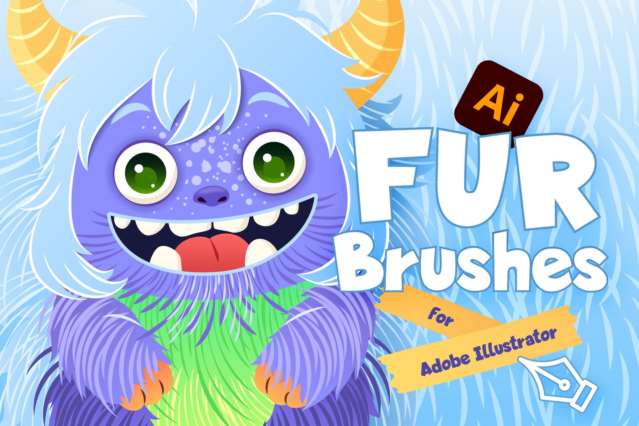 24款卡通动物皮毛毛发纹理设计AI矢量笔刷 24 Fur Illustrator Brushes插图 24款卡通动物皮毛毛发纹理设计AI矢量笔刷 24 Fur Illustrator Brushes插图