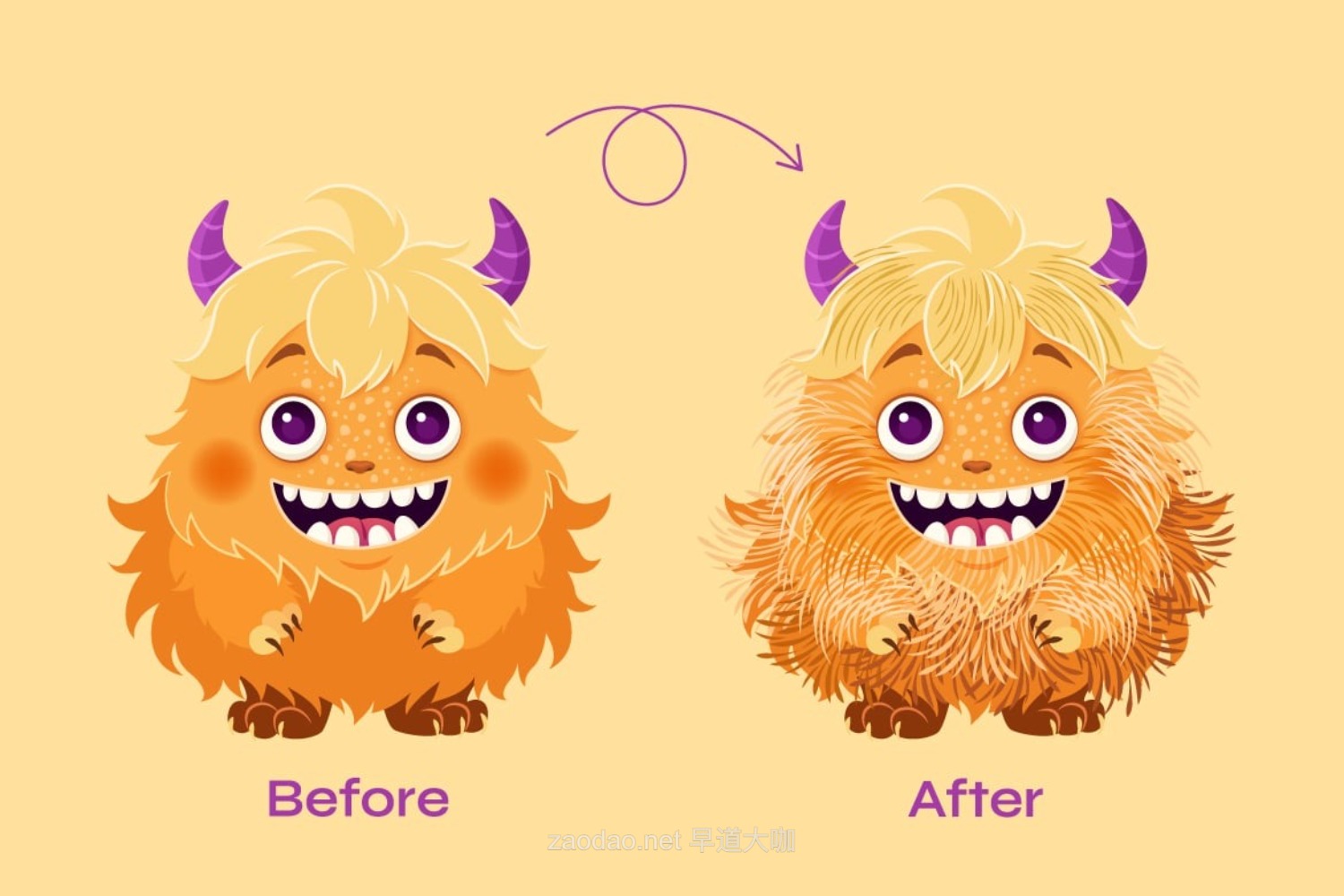 24款卡通动物皮毛毛发纹理设计AI矢量笔刷 24 Fur Illustrator Brushes插图4 24款卡通动物皮毛毛发纹理设计AI矢量笔刷 24 Fur Illustrator Brushes插图4