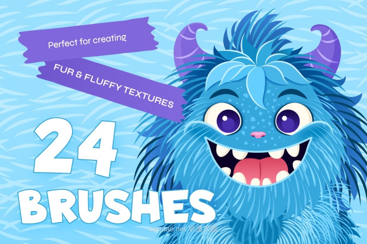 24款卡通动物皮毛毛发纹理设计AI矢量笔刷 24 Fur Illustrator Brushes插图6 24款卡通动物皮毛毛发纹理设计AI矢量笔刷 24 Fur Illustrator Brushes插图6