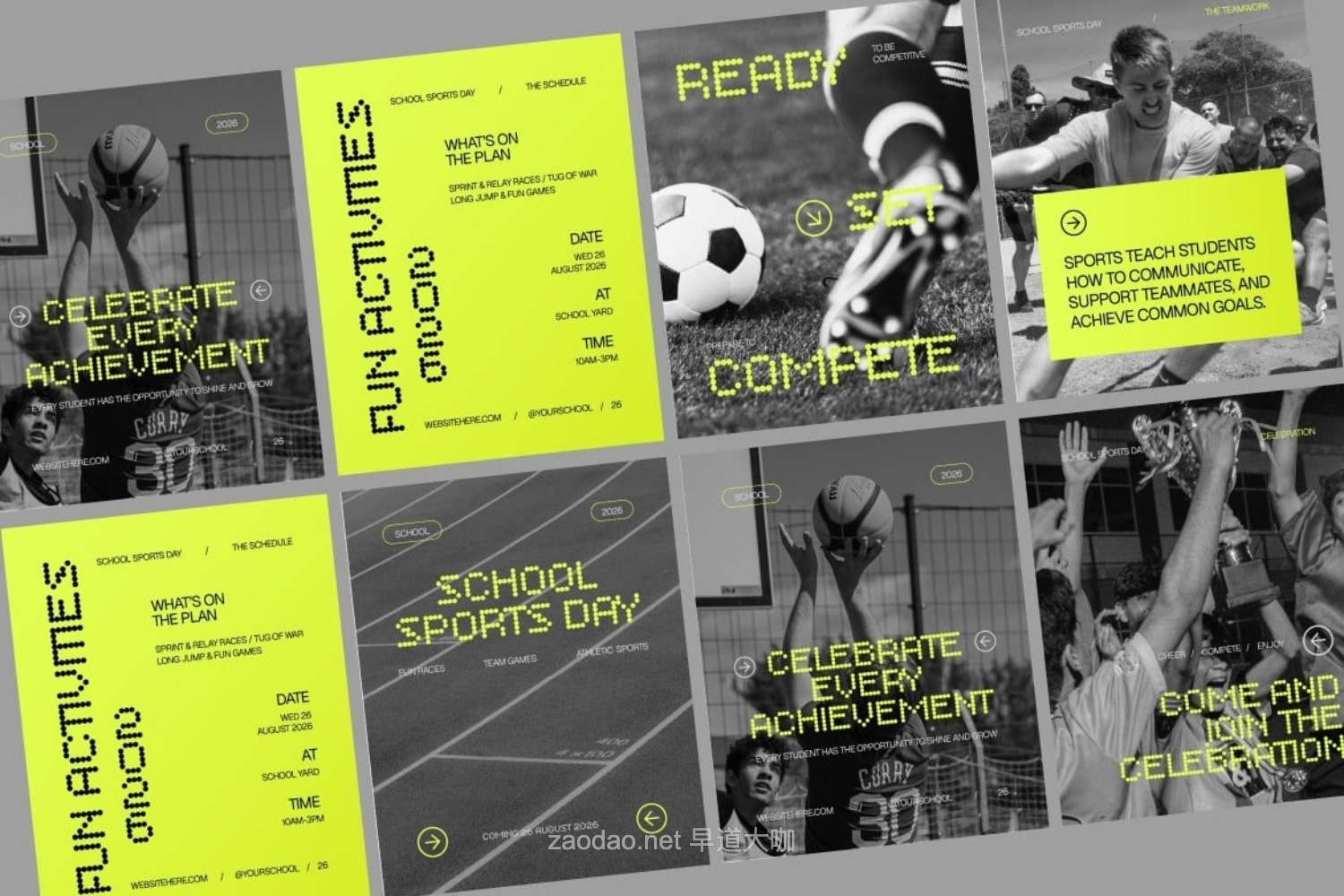 学校教育体育品牌营销推广电商海报设计ai模版 School Sports Day Social Media Post插图1 学校教育体育品牌营销推广电商海报设计ai模版 School Sports Day Social Media Post插图1