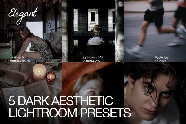 5组现代时尚深色美学旅行肖像街头摄影照片调色Lightroom预设 Dark Aesthetic Lightroom Presets特色图 5组现代时尚深色美学旅行肖像街头摄影照片调色Lightroom预设 Dark Aesthetic Lightroom Presets