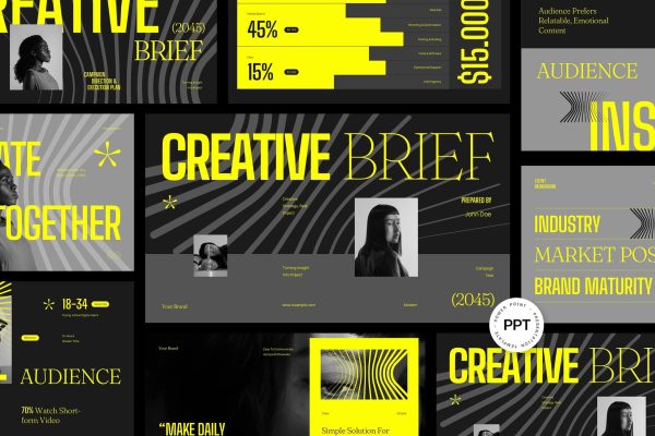 现代简约品牌营销策划演示文稿设计ppt模版 Modern Creative Brief Presentation – PowerPoint特色图 现代简约品牌营销策划演示文稿设计ppt模版 Modern Creative Brief Presentation – PowerPoint