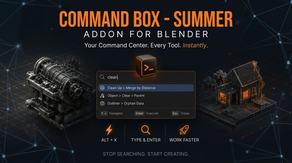 Blender插件 3D建模快捷键功能命令调用工具 Command Box Addon For Blender v2026.7.3 for Blender特色图 Blender插件 3D建模快捷键功能命令调用工具 Command Box Addon For Blender v2026.7.3 for Blender