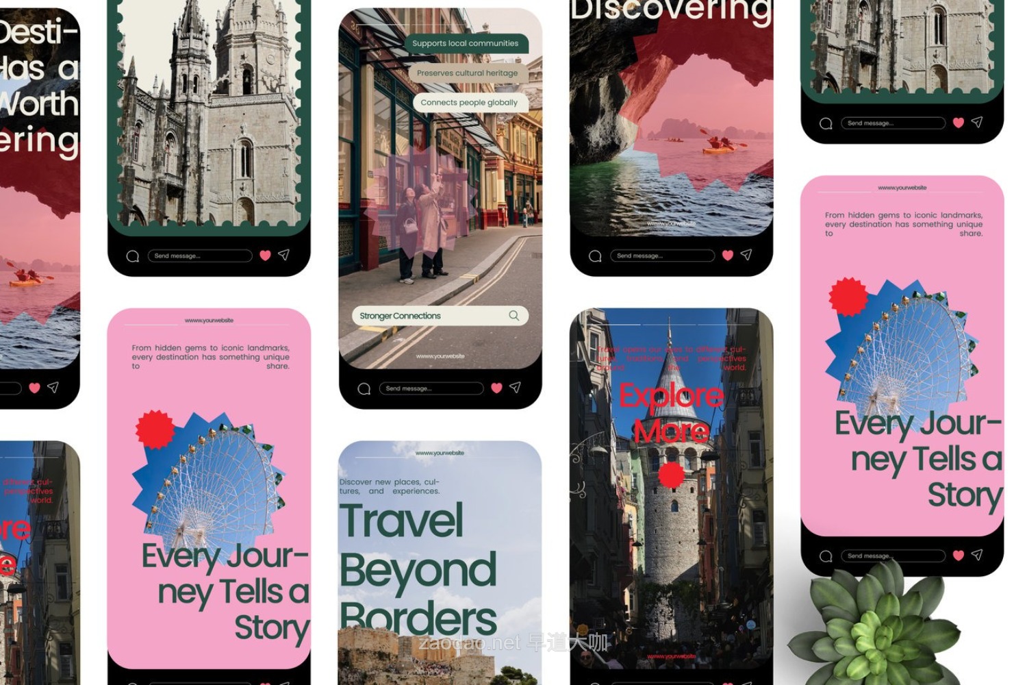 现代创意ins风品牌推广公众号推文电商海报设计ai/ps模版 Travel Beyond Borders – Instagram Story插图3 现代创意ins风品牌推广公众号推文电商海报设计ai/ps模版 Travel Beyond Borders – Instagram Story插图3