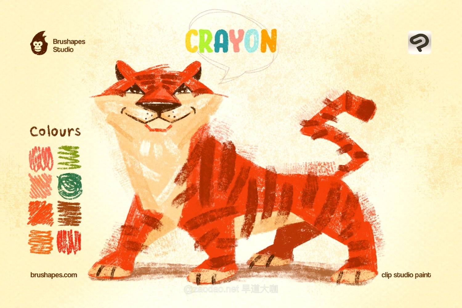 逼真卡通儿童手绘插画蜡笔粉CSP笔刷画笔设计素材 Joyful Crayon Clip Studio Brushes插图6 逼真卡通儿童手绘插画蜡笔粉CSP笔刷画笔设计素材 Joyful Crayon Clip Studio Brushes插图6