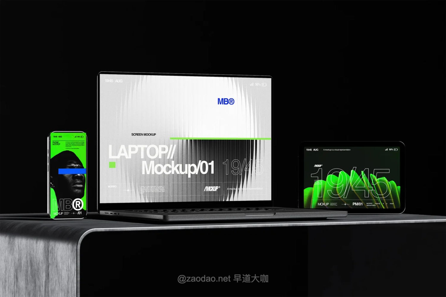 6款工业风UI作品集设计苹果MacBook笔记本电脑iPhone手机iPad平板iWatch手表贴图psd样机 Device Pack Mockup插图4 6款工业风UI作品集设计苹果MacBook笔记本电脑iPhone手机iPad平板iWatch手表贴图psd样机 Device Pack Mockup插图4