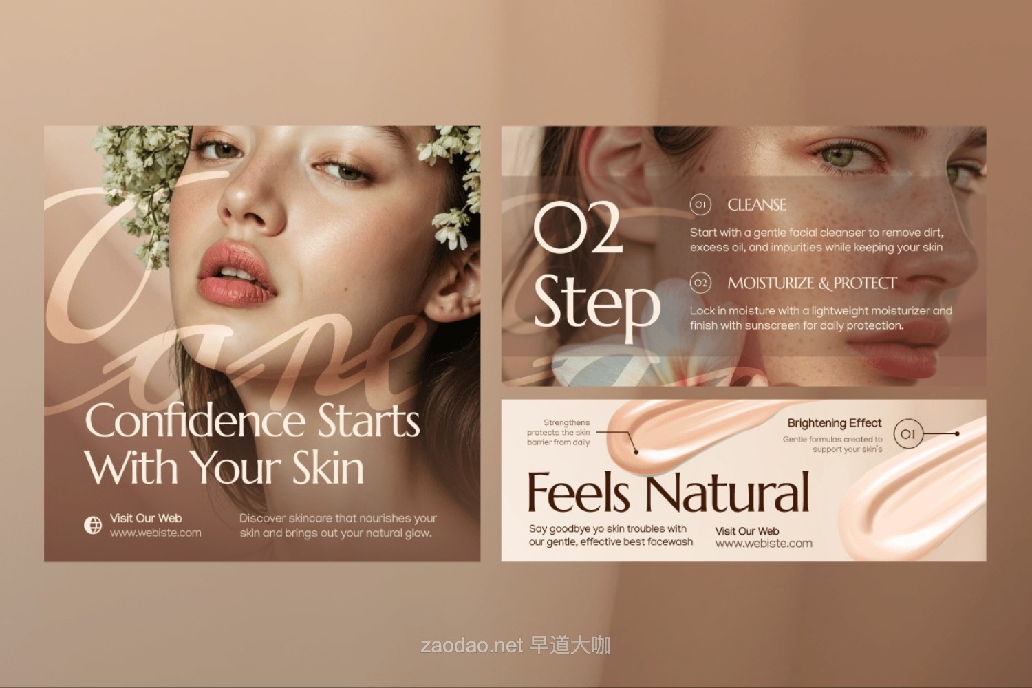 现代优雅护肤品牌营销推广公众号推文电商海报设计ps/ai模版 LinkedIn Set Skincare Promotion插图3 现代优雅护肤品牌营销推广公众号推文电商海报设计ps/ai模版 LinkedIn Set Skincare Promotion插图3