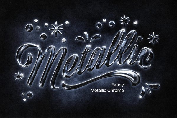 复古y2k金属亮面镀铬logo海报标题设计ps特效文本样机 Fancy Metallic Chrome Text Effect特色图 复古y2k金属亮面镀铬logo海报标题设计ps特效文本样机 Fancy Metallic Chrome Text Effect