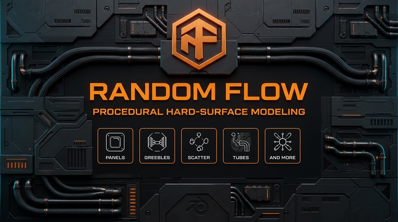 Blender模型建模随机网格形状生成器插件+中文字幕教程 Random Flow v4.0.0 for Blender特色图 Blender模型建模随机网格形状生成器插件+中文字幕教程 Random Flow v4.0.0 for Blender
