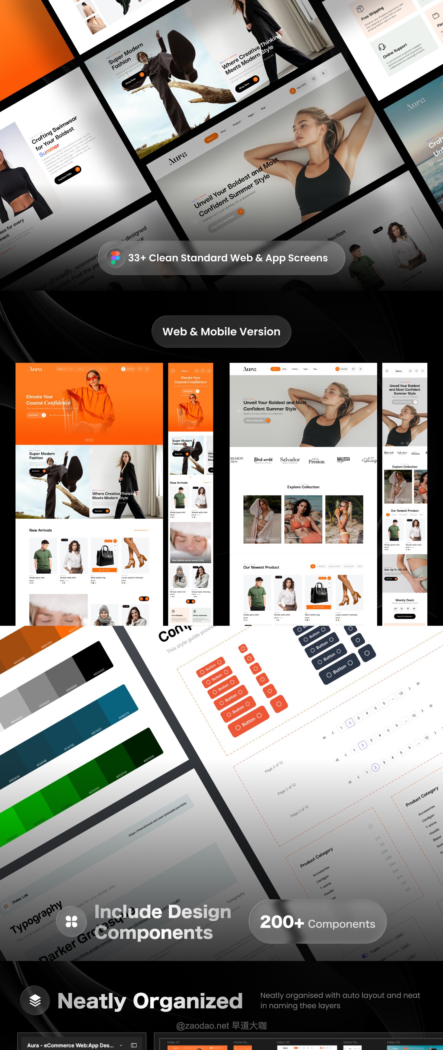 35+屏高级服装电子产品潮牌电子商务网站ui界面设计figma模板套件 Aura – eCommerce Web UI Kit插图7 35+屏高级服装电子产品潮牌电子商务网站ui界面设计figma模板套件 Aura – eCommerce Web UI Kit插图7