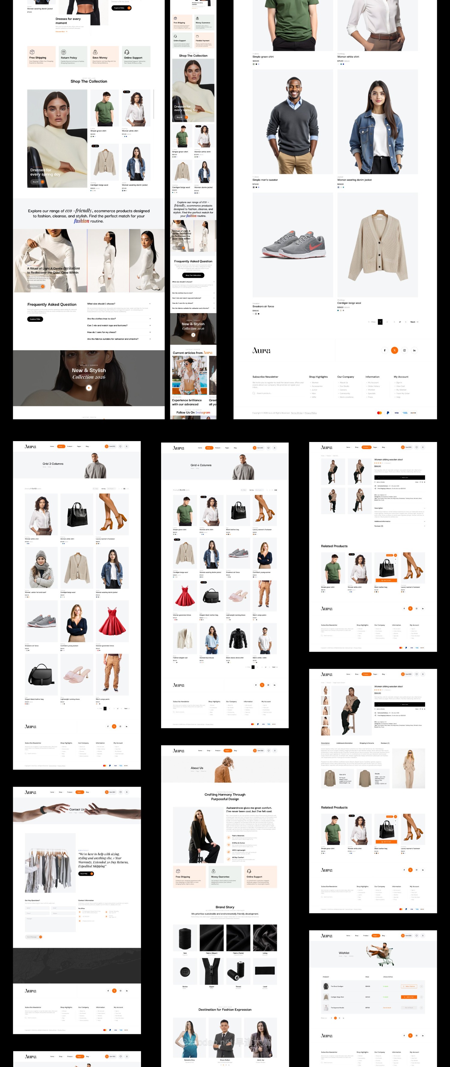 35+屏高级服装电子产品潮牌电子商务网站ui界面设计figma模板套件 Aura – eCommerce Web UI Kit插图9 35+屏高级服装电子产品潮牌电子商务网站ui界面设计figma模板套件 Aura – eCommerce Web UI Kit插图9