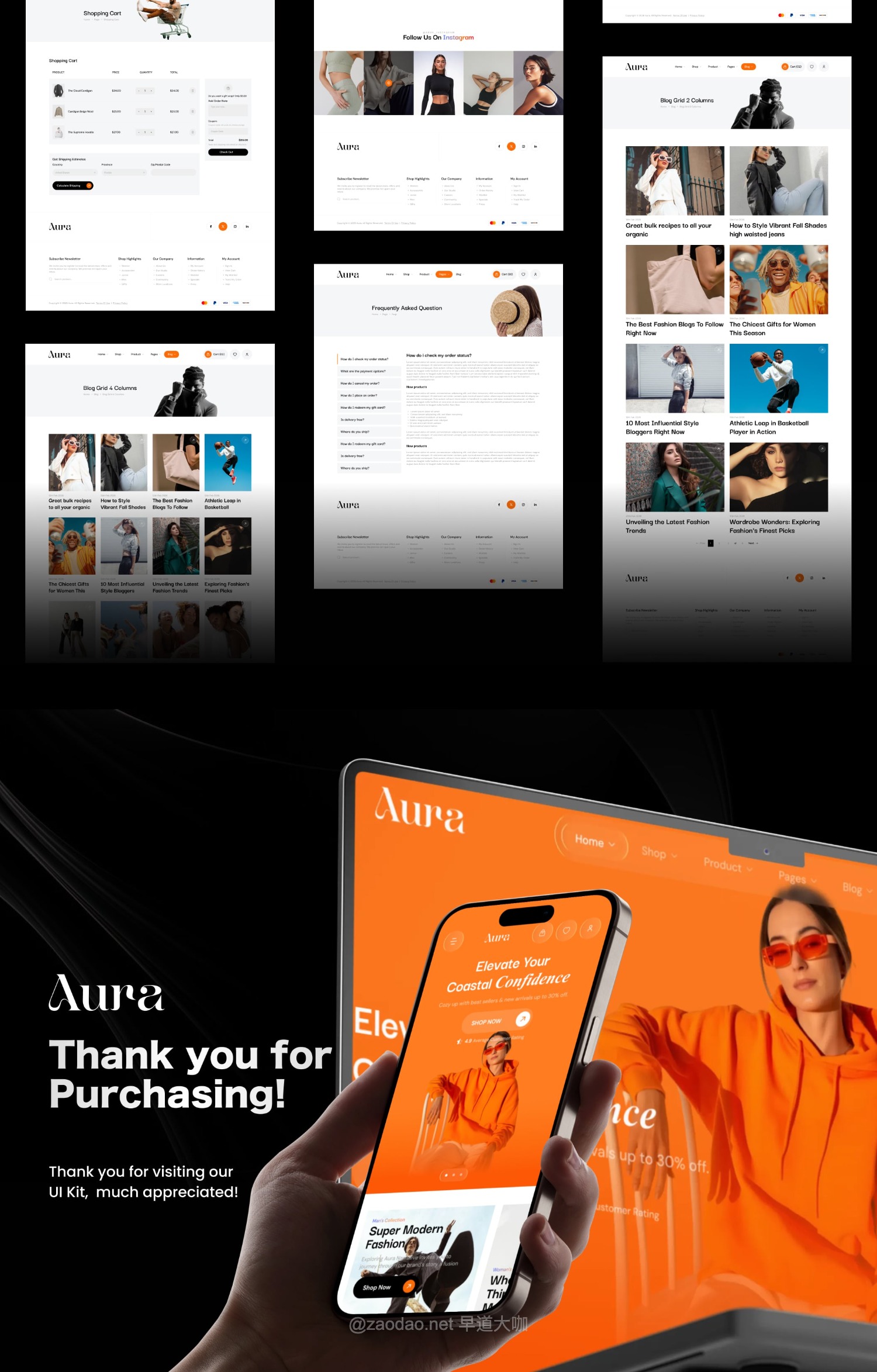 35+屏高级服装电子产品潮牌电子商务网站ui界面设计figma模板套件 Aura – eCommerce Web UI Kit插图10 35+屏高级服装电子产品潮牌电子商务网站ui界面设计figma模板套件 Aura – eCommerce Web UI Kit插图10