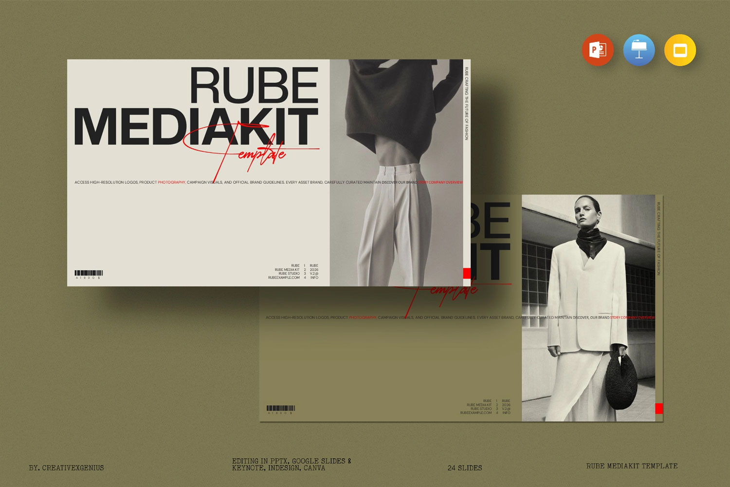 24页高雅服装潮牌个人作品集简历图文排版设计ppt/keynote模板 RUBE — Brand Portfolio & Media Kit Template特色图 24页高雅服装潮牌个人作品集简历图文排版设计ppt/keynote模板 RUBE — Brand Portfolio & Media Kit Template