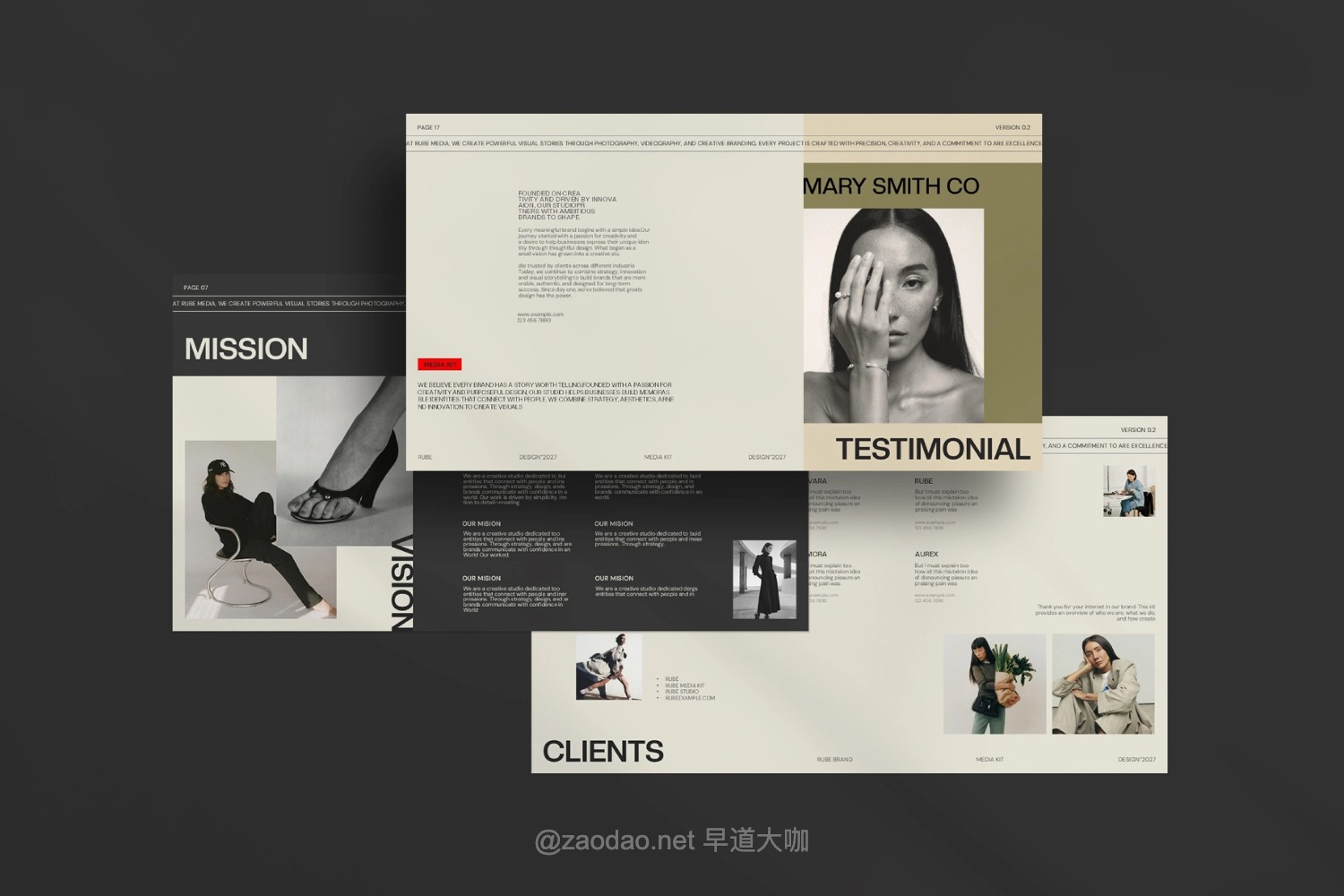 24页高雅服装潮牌个人作品集简历图文排版设计ppt/keynote模板 RUBE — Brand Portfolio & Media Kit Template插图5 24页高雅服装潮牌个人作品集简历图文排版设计ppt/keynote模板 RUBE — Brand Portfolio & Media Kit Template插图5