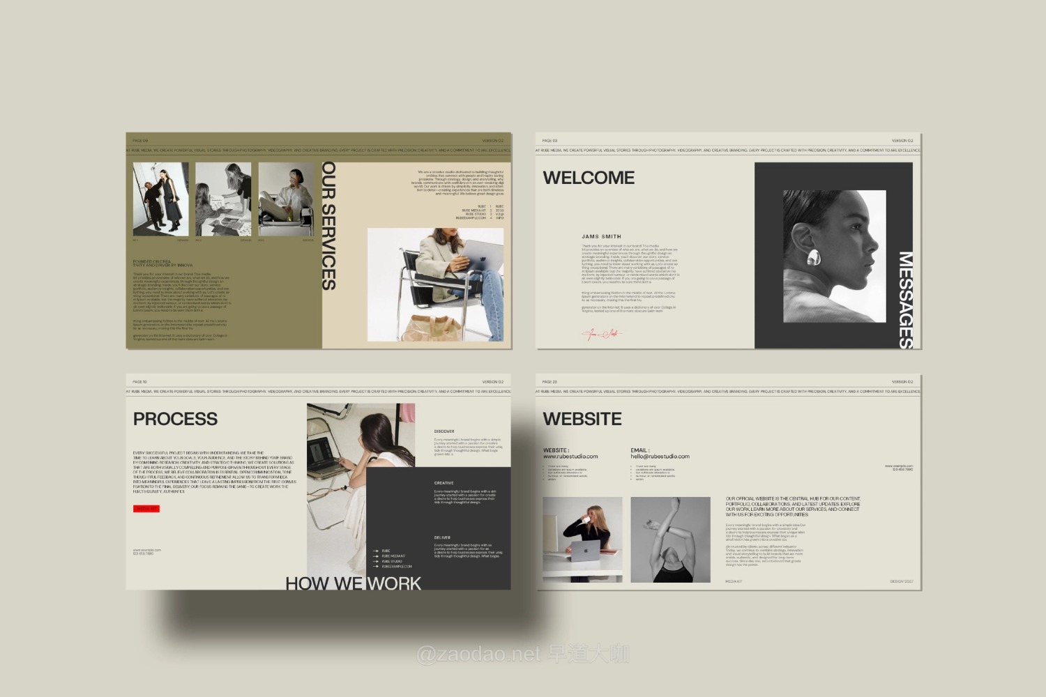 24页高雅服装潮牌个人作品集简历图文排版设计ppt/keynote模板 RUBE — Brand Portfolio & Media Kit Template插图7 24页高雅服装潮牌个人作品集简历图文排版设计ppt/keynote模板 RUBE — Brand Portfolio & Media Kit Template插图7