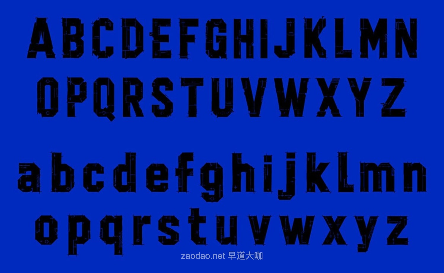 潮流做旧工业品牌海报包装机械logo设计装饰英文字体安装包 Blueprint Chaos插图7 潮流做旧工业品牌海报包装机械logo设计装饰英文字体安装包 Blueprint Chaos插图7
