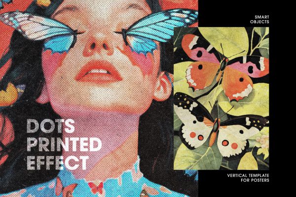 复古半调颗粒打印复印照片效果ps特效滤镜样机 Dots Printed Photo Effect特色图 复古半调颗粒打印复印照片效果ps特效滤镜样机 Dots Printed Photo Effect