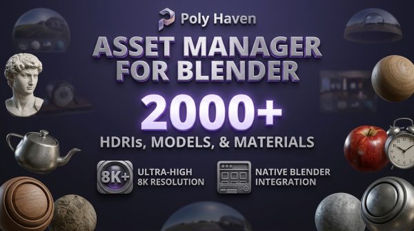 Blender模型材质资产HDRI预设库管理器插件 Poly Haven Asset Browser v1.2.2 for Blender特色图 Blender模型材质资产HDRI预设库管理器插件 Poly Haven Asset Browser v1.2.2 for Blender