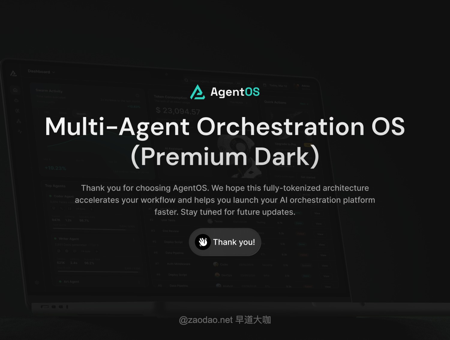 40页暗黑AI人工智能体SaaS服务平台仪表盘UI界面设计Figma模板 AgentOS – AI Agent Orchestration Dashboard插图7 40页暗黑AI人工智能体SaaS服务平台仪表盘UI界面设计Figma模板 AgentOS – AI Agent Orchestration Dashboard插图7